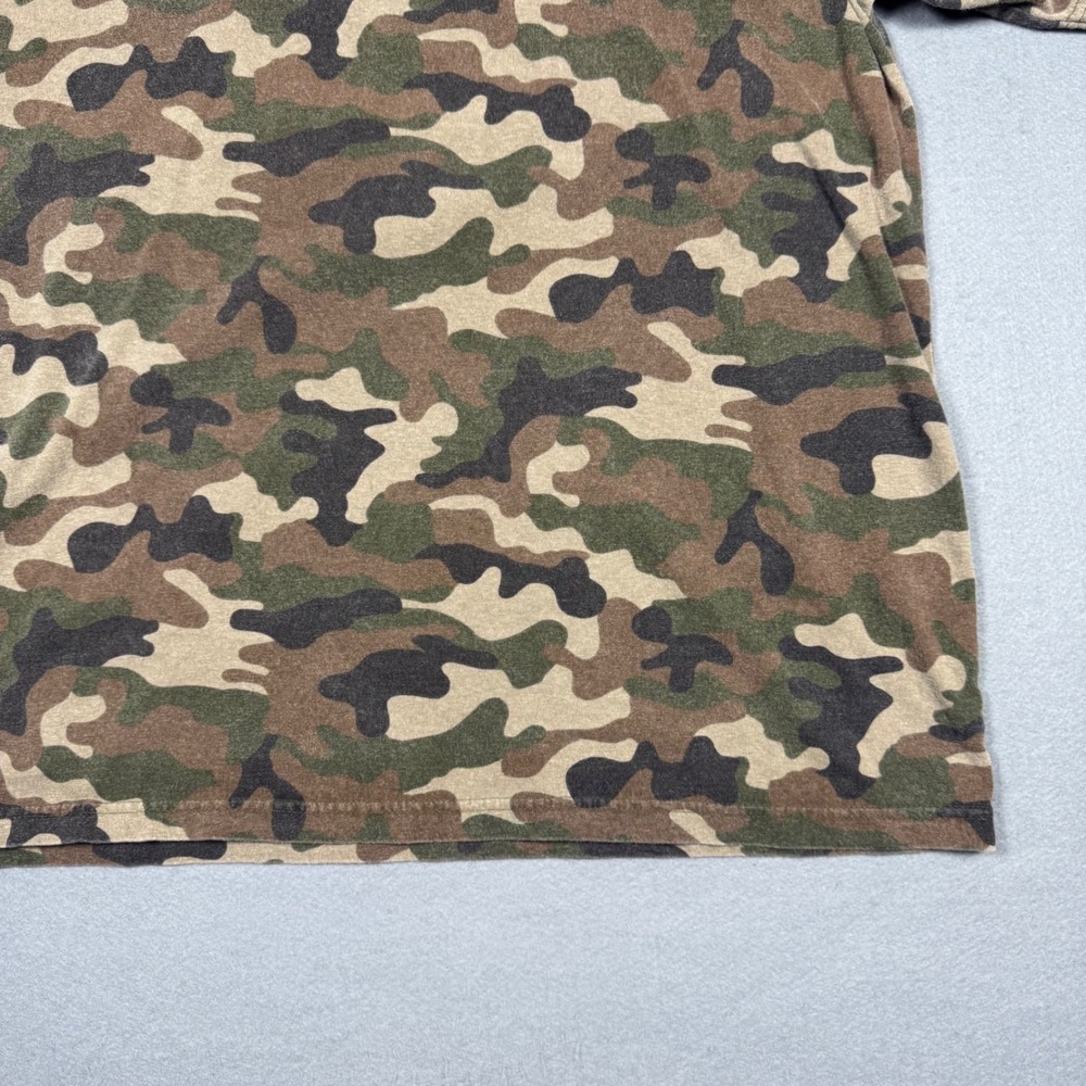 Camo T-Shirt Men XL Green Woodland Camouflage Short Sleeve Military Tactical Tee - Picture 10 of 10